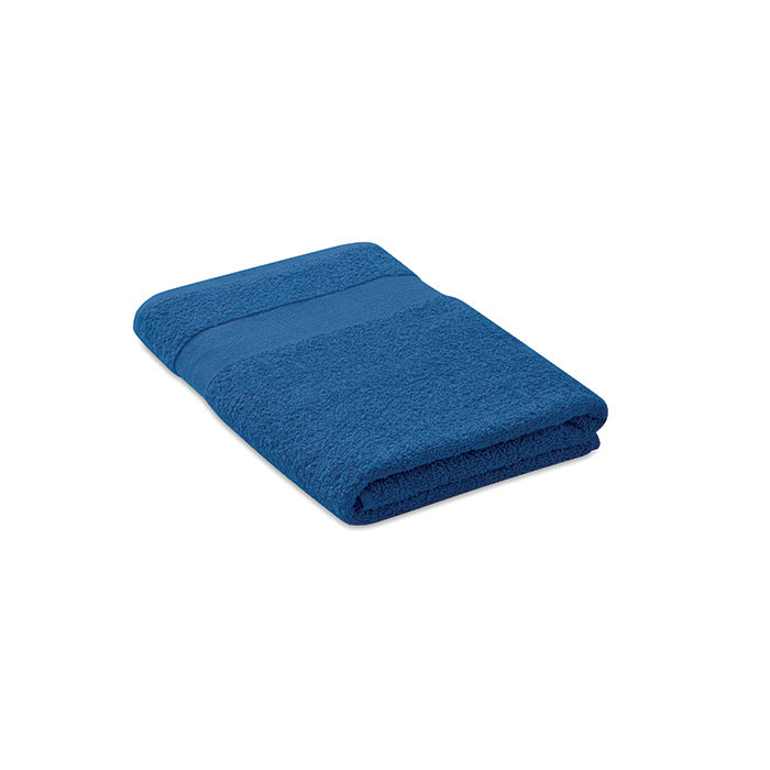 Serviette personnalisée coton bio 140x70cm PERRY Bleu royal